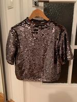 Pailletten Shirt Silber grau H&M Größe S Dresden - Neustadt Vorschau