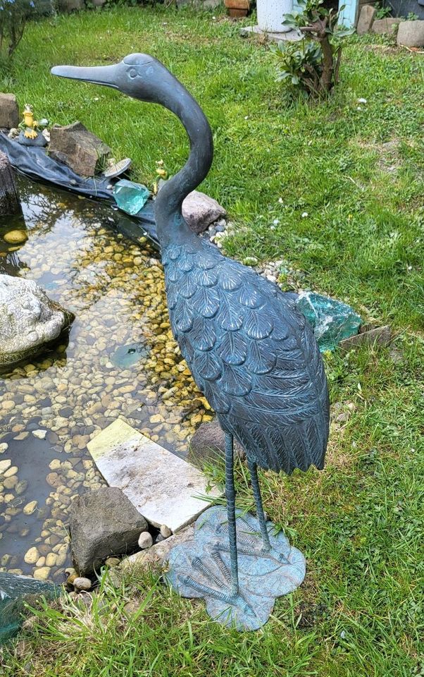 2 Bronze Reiher Skulpturen in Mülheim (Ruhr)