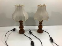 Tischlampe mit Stoffschirm Massivholz 80er Jahre Vintage Nachttis Nordrhein-Westfalen - Dinslaken Vorschau