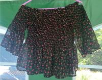 Schwarze Schulterfreie Bluse mit Blümchen Bayern - Roth Vorschau