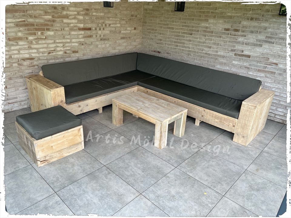 Gerüstholz Ecksofa Loungemöbel Loungeset Gartenlounge Sitzgruppe in Bottrop