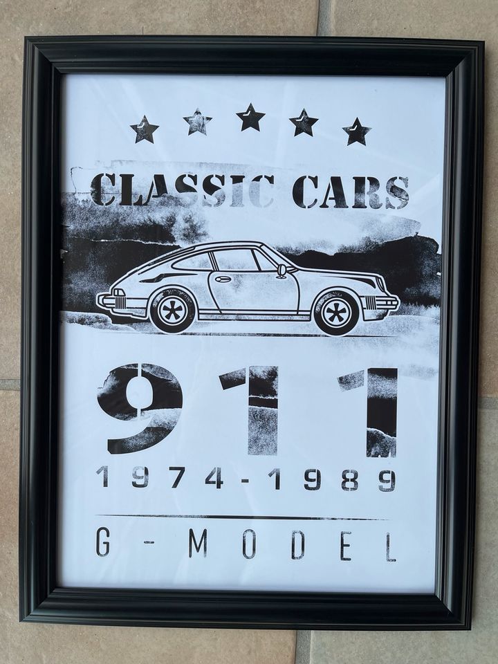 Classic Cars Porsche 911 G-Model Kunstdruck Bild mit Rahmen in Erbes-Büdesheim