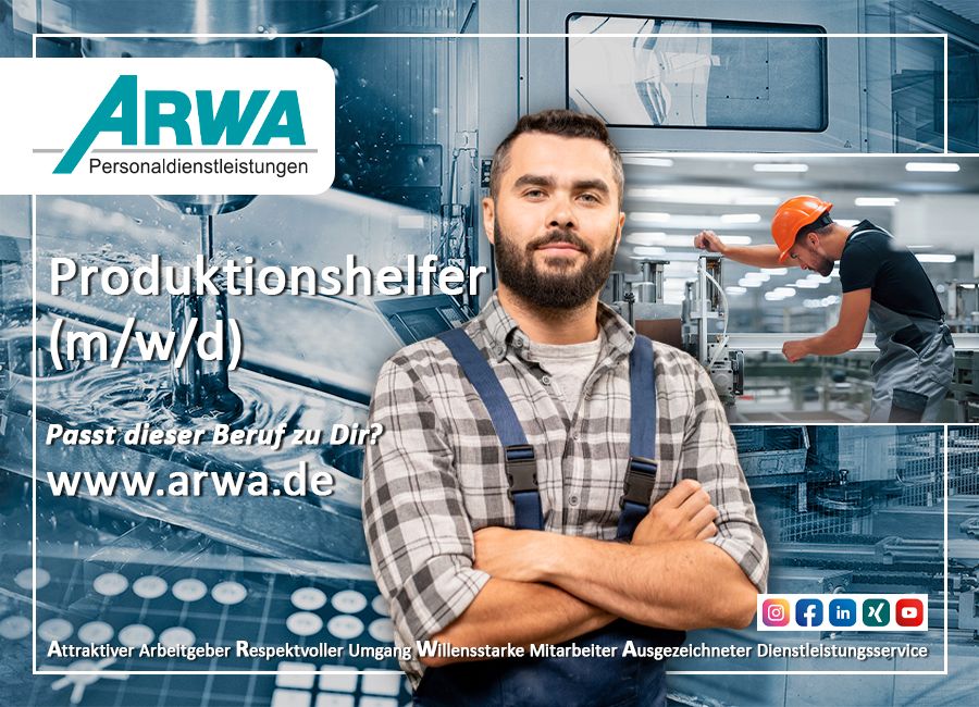 Hilfskraft Produktion (m/w/d) ARWA Koblenz in Koblenz