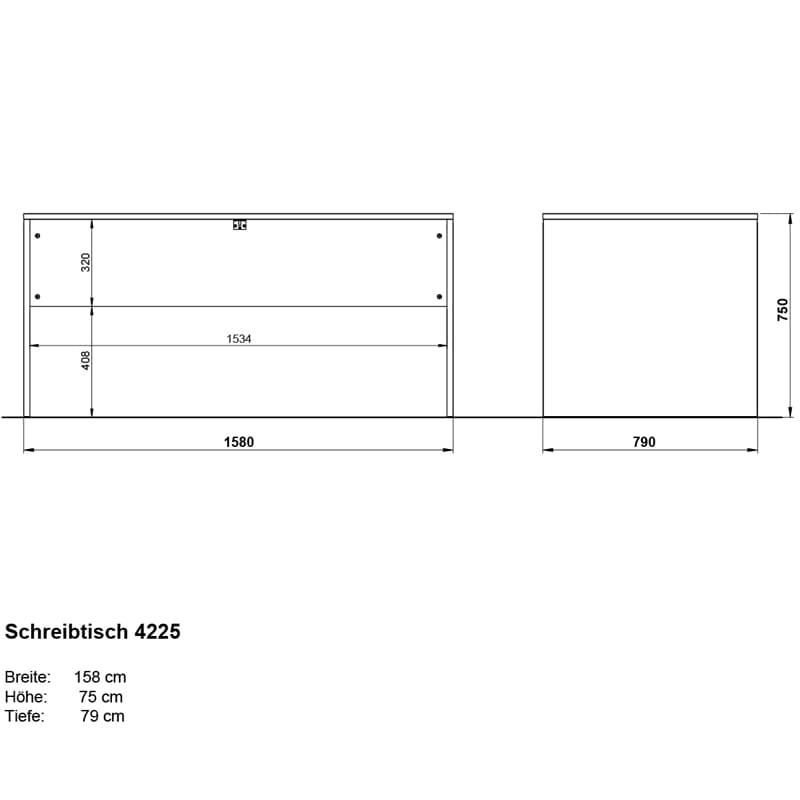 Großer Bürotisch Germania Schreibtisch 158x79cm Kaschmir/Nußbaum in Nördlingen