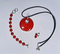 Schmuckset Sterling Silber Rot, Kette, Armband, Ohrringe Dresden - Dresden-Plauen Vorschau