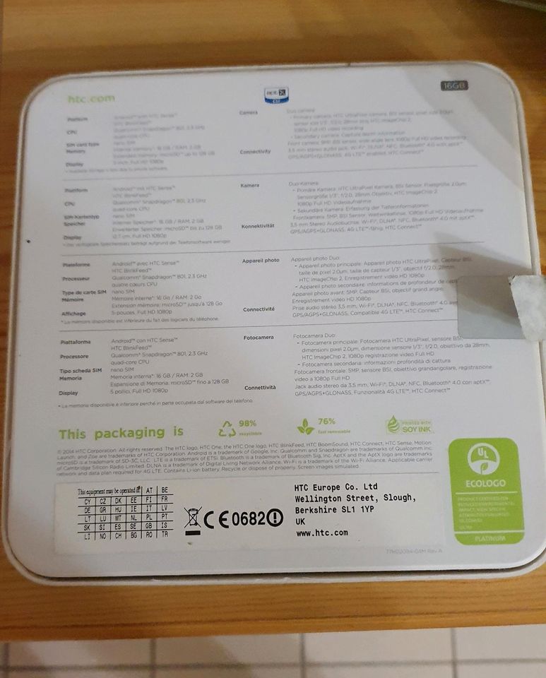 HTC ONE M8 Verpackung, Dokumente, Büroklammer in Köln