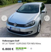 VW Golf VI 1,4 "TEAM" 122 PS, DSG, TÜV NEU, Klima Bayern - Traunreut Vorschau