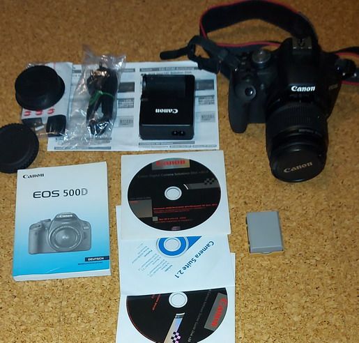 Canon EOS 500D Spiegelreflexkamera mit Ersatzakku in Weiden (Oberpfalz)