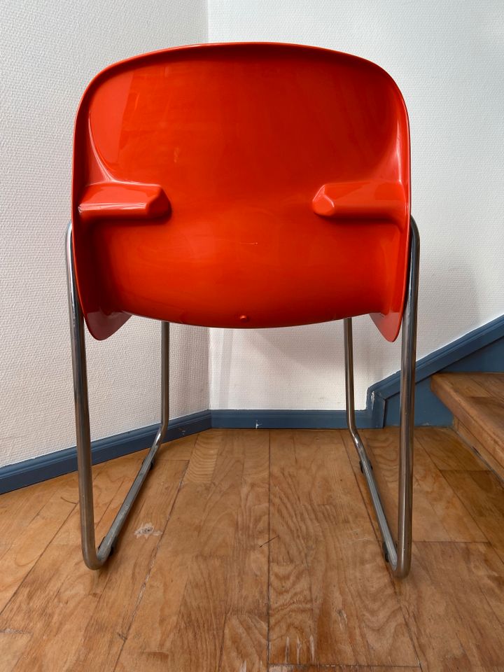 Stuhl Space Age Design EKA Wohnmöbel Vintage 70er Orange Chrom in Berlin