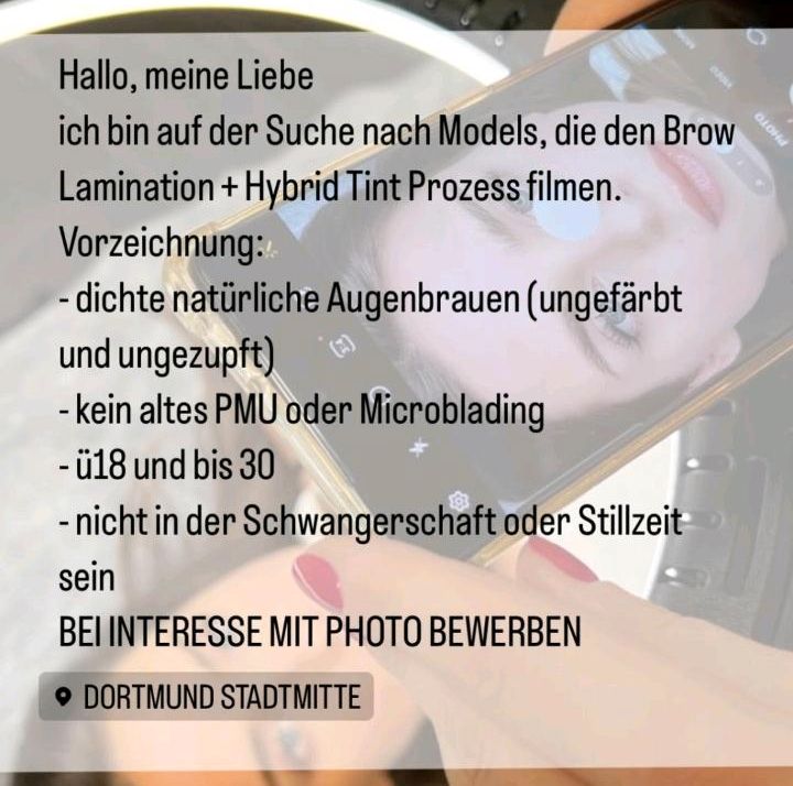 Suche Modelle für Brow Lamination + Hybrid Tint in Dortmund