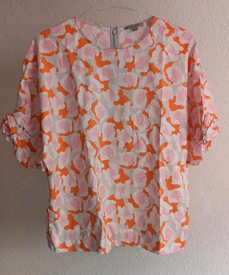 COS Bluse floral blumig orange rosa grau Shirt Top Oberteil in Mainz