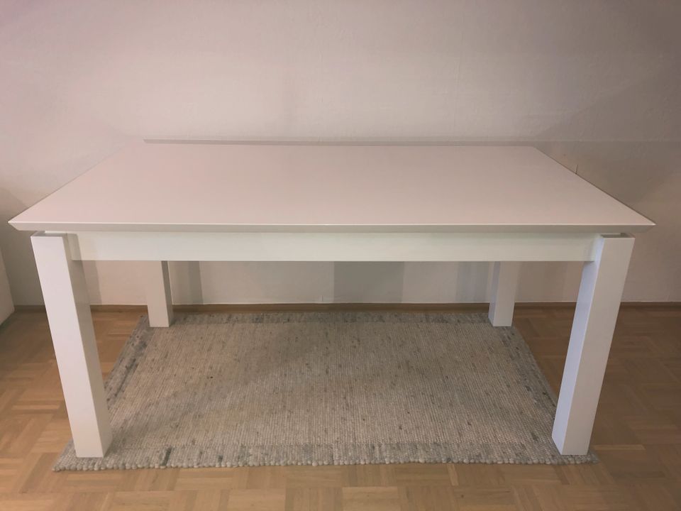 Tisch, Esstisch 160 (220) cm x 90 cm, Höhe 77 cm,ausziehbar, Weiß in Bielefeld