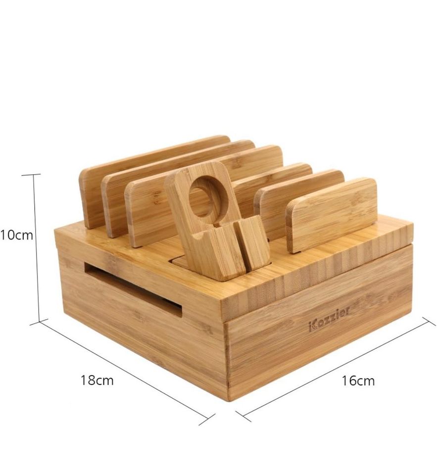 iCozzier Bambus 5-Slot Ladestation in Limburgerhof