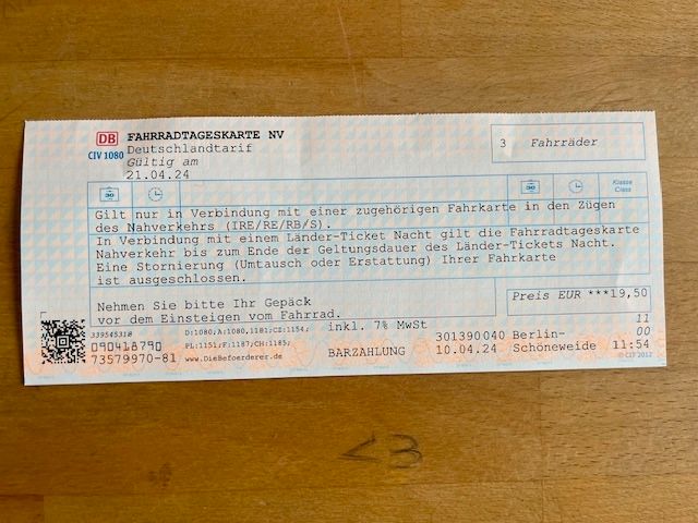 2 Bahntickets deutschlandweit am 21.April jetzt Sonntag in Berlin