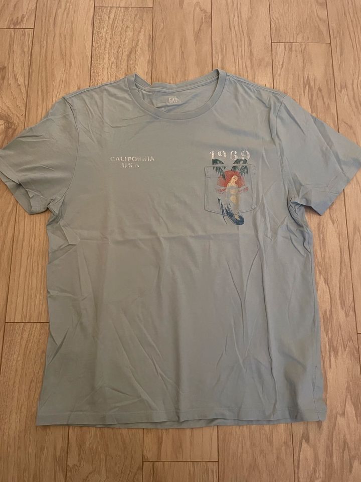 GAP T-Shirt L hell Blau California Herren Männer wie neu in Halle (Westfalen)