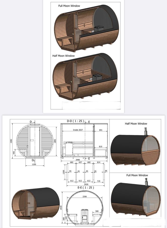 Sauna Thermoholz mit Terrasse Panoramascheibe auf Lager in Wandlitz