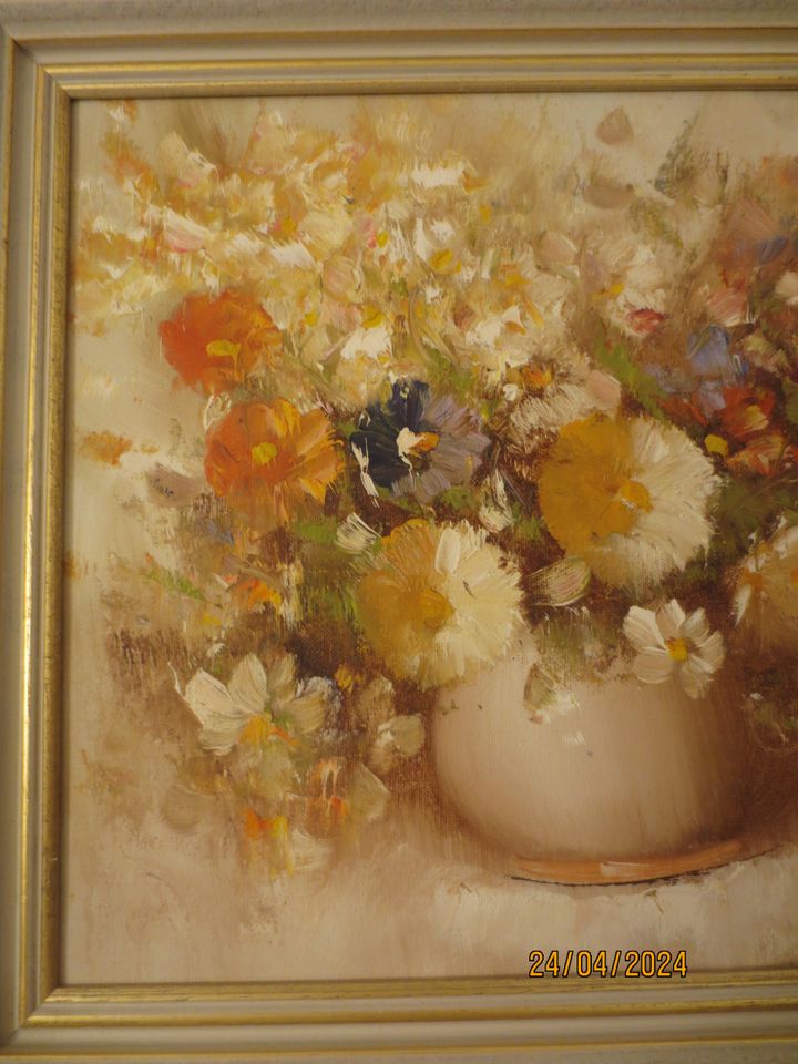 wunderschönes Gemälde " Blumen in Vase" Öl auf Leinwand in Burgthann 