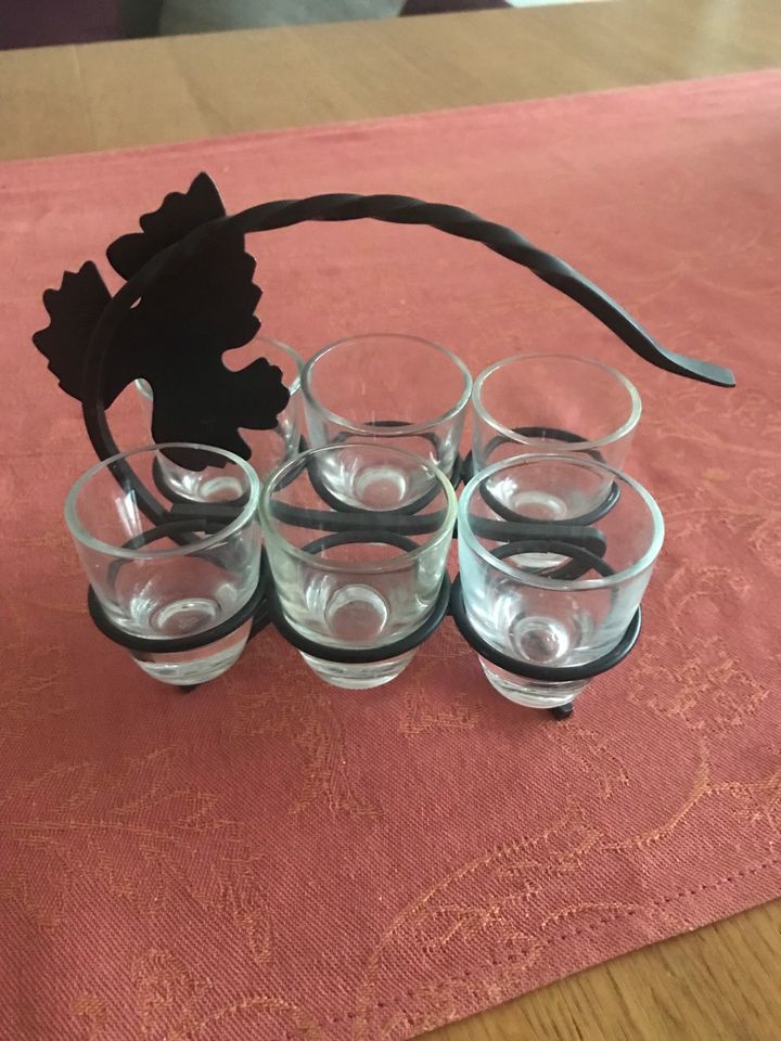 Schnapsglas-Set Schmiedeeisen mit Weinblatt Vintage in Dinkelsbuehl
