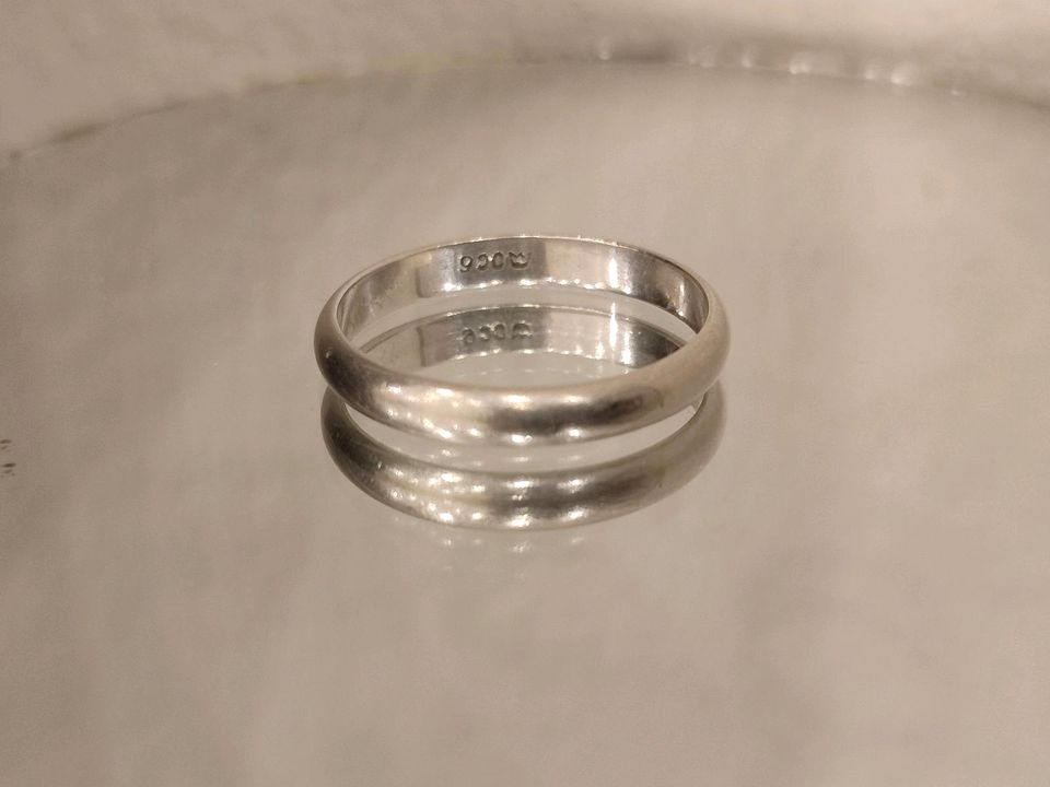 900 Silber Ring Ehering Bandring Freundschafsring Antik in Nidda