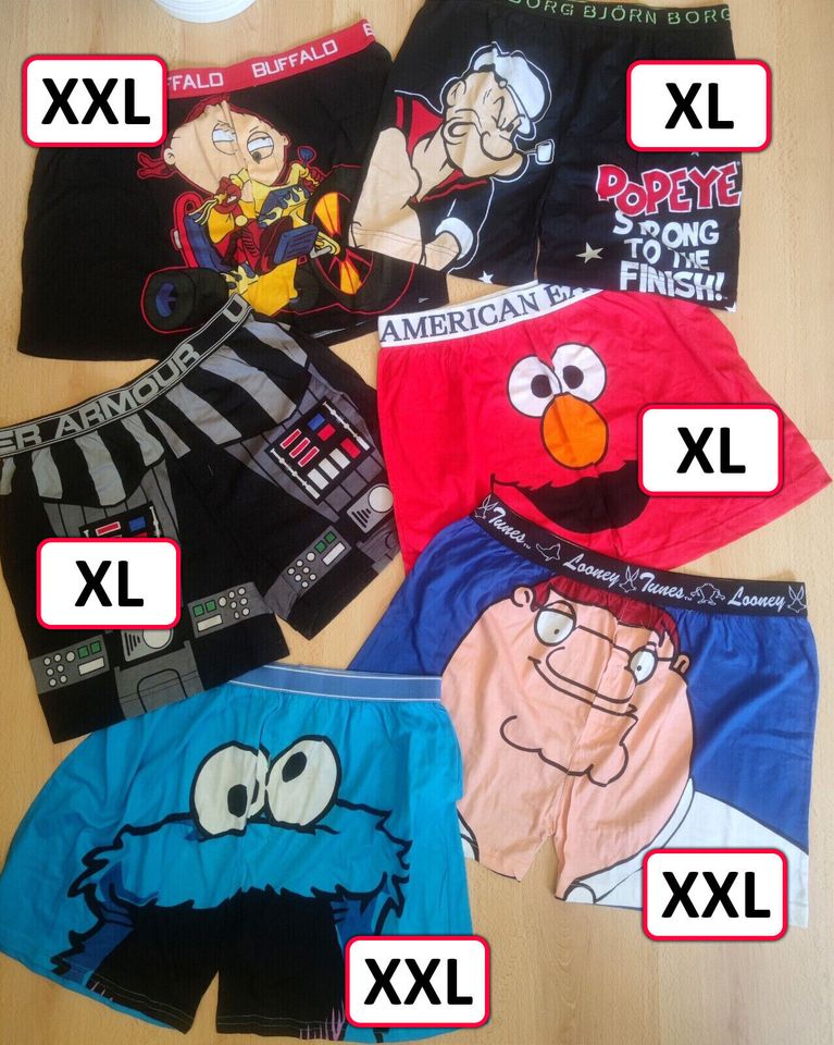 herren unterhosen boxershorts Cartoon Collection XL und XXL in Wiesbaden