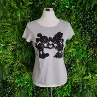 Disney tshirt m grau pailetten mickey minnie Saarland - Mandelbachtal Vorschau