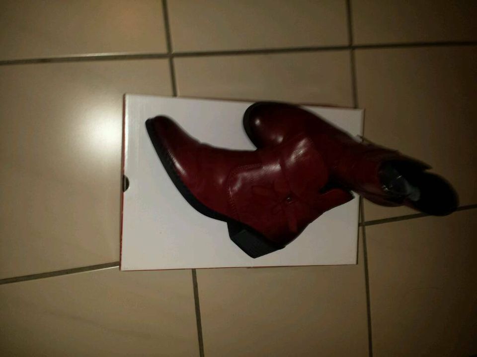 *Reserviert*Rieker Stiefeletten burgunder-bordeaux Rot,Gr.39,Neuw in Riegelsberg