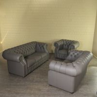 23768 Chesterfield Couchgarnitur Graubeige 3-2-1 Leder -25% Niedersachsen - Nordhorn Vorschau