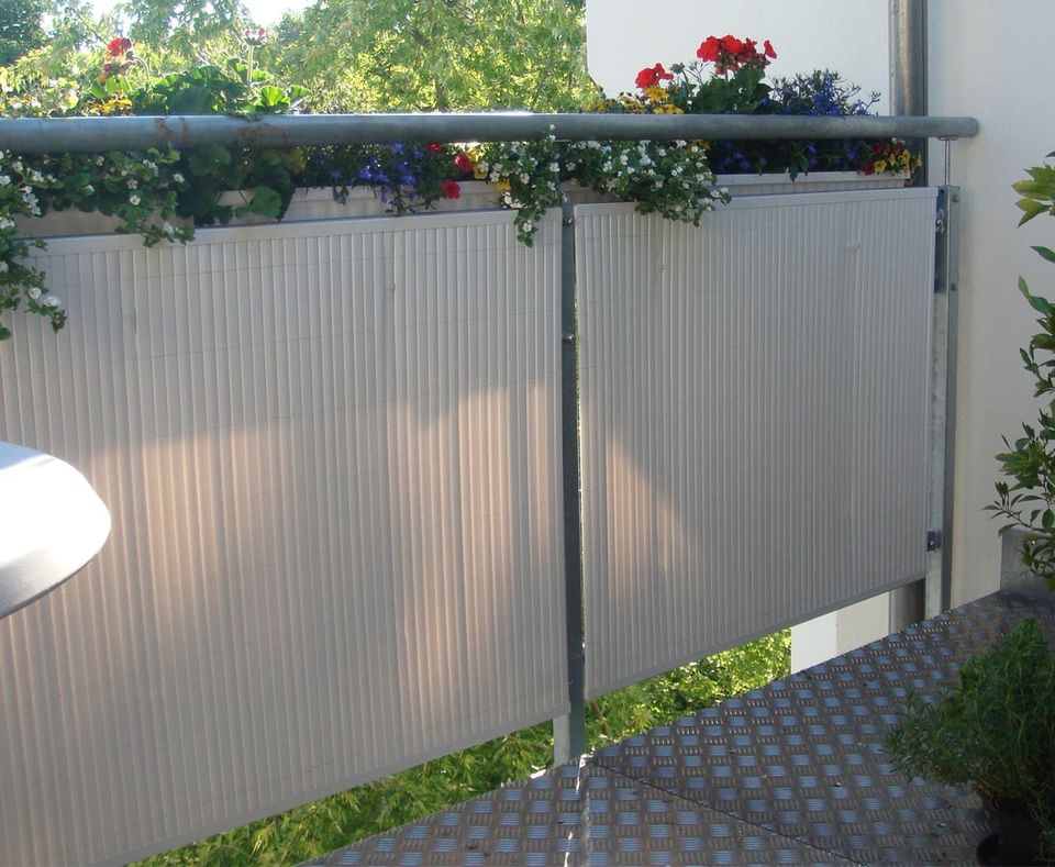Balkon Sichtschutz Kunststoff "Sylt" 90 x 300cm weiss     #11228B in Jettenbach