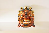 MAHAKALA Holzmaske Rot Beschützer Schamane Wandbehang - aus Nepal Stuttgart - Stuttgart-Mitte Vorschau