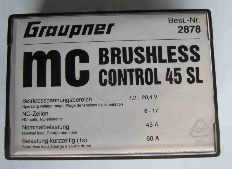 Graupner mc-BRUSHLESS CONTROL 45SL,  Best.-Nr. 2878 in Kirchheim unter Teck