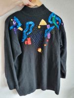 True Vintage Pullover schwarz mit Pailletten 80er 90er Gr. M Joye Niedersachsen - Bad Bederkesa Vorschau