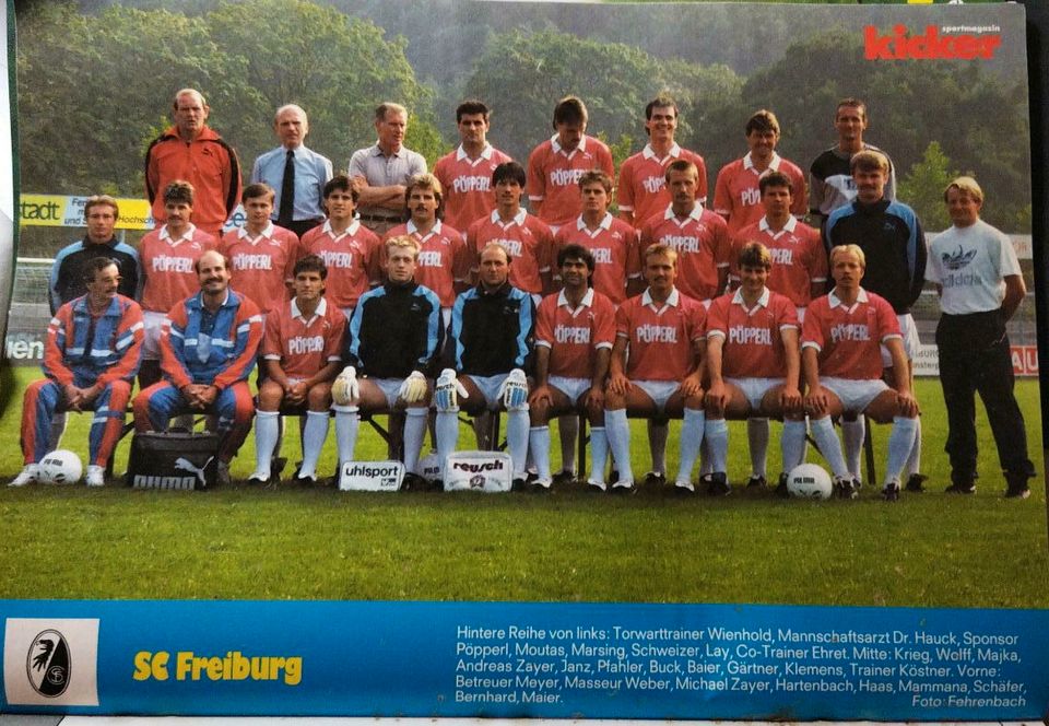 Mannschaftsposter SC Freiburg 1989/90 in Andernach