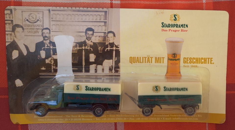 Biertruck Staropramen Prager Bier mit Anhänger OVP in Bad Kösen