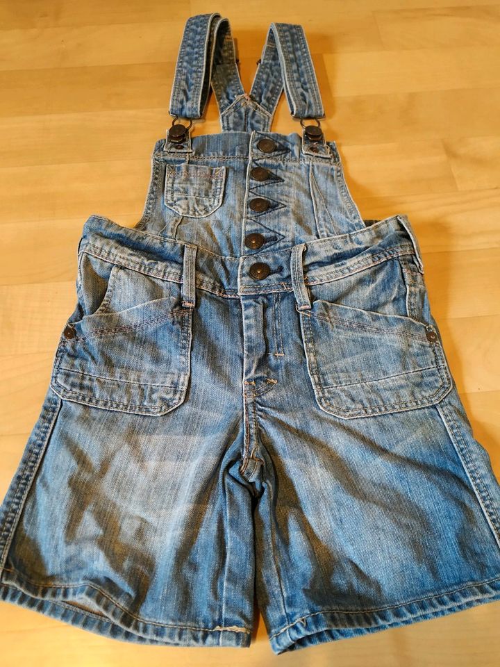 Latzhose kurz Sommer Jeans 116 Hose in Platten