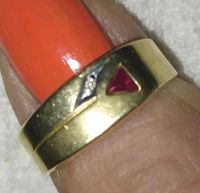 585 er Gold, Ring, Gelbgold, Rubin und Diamant Berlin - Pankow Vorschau