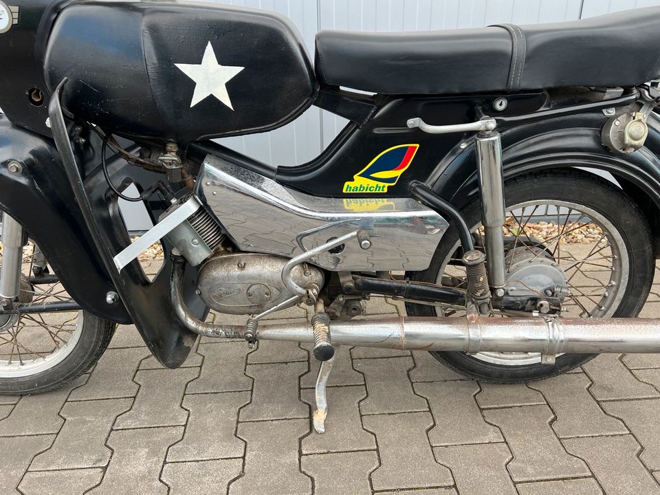 Simson Habicht SR4-4 SR4 SR 4 1974 FÄHRT Moped Mofa Kniebleche in Osterweddingen