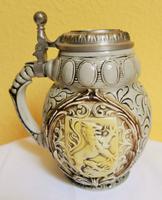 Bierkrug mit Deckel Sitzendorfer Porzellan, DDR, handbemalt, Löwe Brandenburg - Potsdam Vorschau