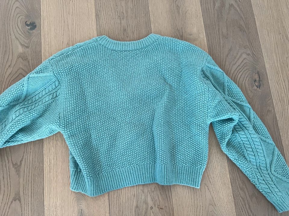 Asos Design Grobstrick Pullover Sweater V-Ausschnitt Cropped blau in Nürnberg (Mittelfr)