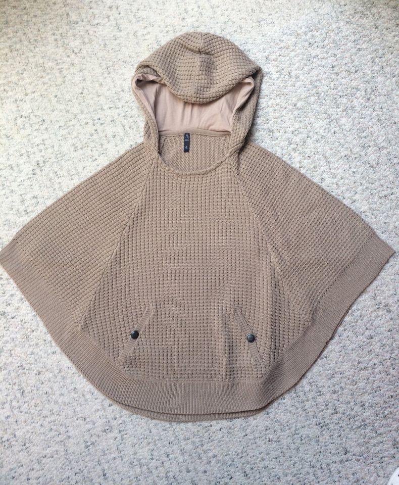 Poncho Damen, beige, Größe 38, Strick in Grevenbroich