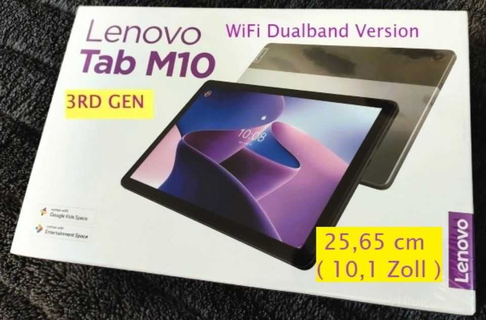 Tablet Lenovo 10,1" 4GB RAM, 64 GB, WiFi, NEU ovp inklusive 512GB in Hanau