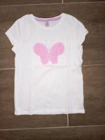 Little Kids T-Shirt Gr. 134 Schmetterling 3D weiß rosa Sachsen-Anhalt - Wasserleben Vorschau