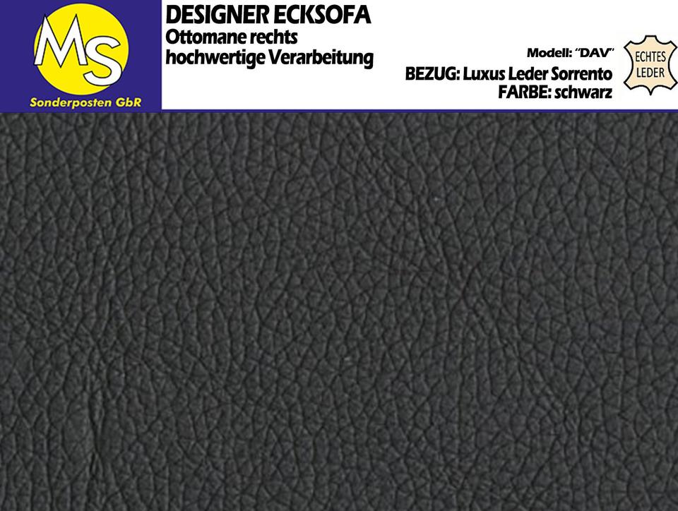 Sofa Couch Wohnlandschaft L Form Leder Sofamin, Italy Design NEU in Mettingen