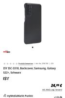 Samsung, Galaxy S22+, ISY ISC-3318, Backcover, Schwarz, Brandenburg - Senftenberg Vorschau