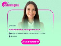 Sachbearbeiter Anzeigen und Vertrieb Baden-Württemberg - Bruchsal Vorschau