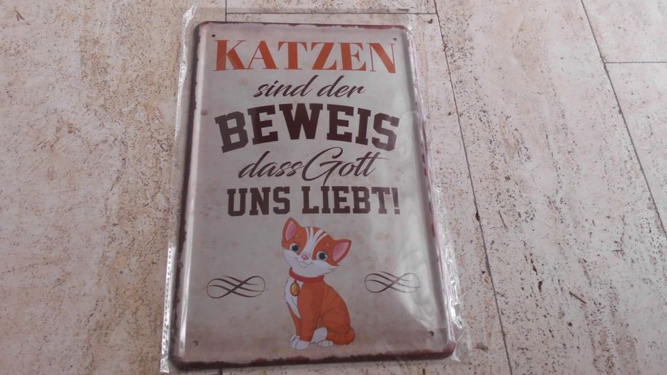 Blechschild Katze  Spruch Fun Deko Schild in Warburg