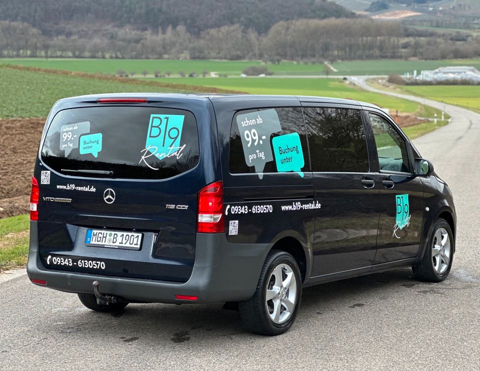 Zu Vermieten! Mercedes Benz Vito 9-Sitzer Automatik Navi AHK in Lauda-Königshofen