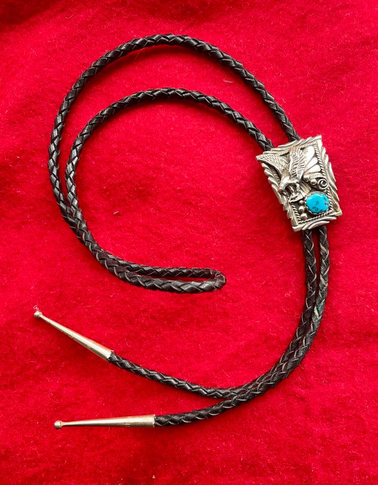 Bolo Tie Krawatten Halskette 925 Silber Biker Indianer Türkis in Ulm