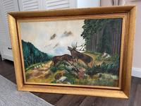 Ölgemälde Landschaft und Hirsche, edler Rahmen DDR Berlin - Marienfelde Vorschau