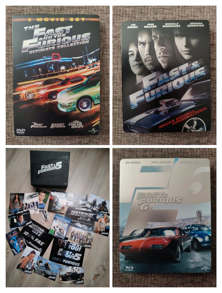 Fast Furious Vin Diesel 1+2+3+4+5+6 Steelbook Limited Blu-ray DVD in Ludwigsburg