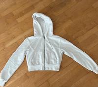 Cropped Kapuzenjacke, Sweatjacke, weiß, Gr XS, Bershka Frankfurt am Main - Bockenheim Vorschau
